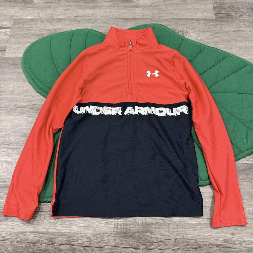 Under Armour Youth Boys Medium Quarter Zip Long Sleeve Heatgear Athletic